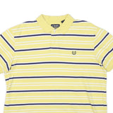 CHAPS Mens Yellow & Navy Striped Polo Shirt XL Cotton Blend Classic Fit
