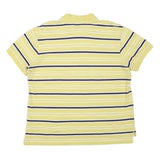 CHAPS Mens Yellow & Navy Striped Polo Shirt XL Cotton Blend Classic Fit