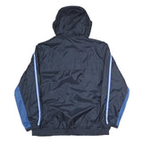 REEBOK Mens Navy Blue Lightweight Hooded Zip Jacket Polyester L Sporty Track