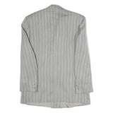 Mens Grey Button Jacket M Polyester Blend Striped Classic Fit Formal Blazer
