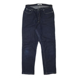 TOMMY HILFIGER Womens Jeans Blue Relaxed Straight Denim Dark W34 L31 Classic Zip