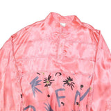 DOUBLE DUTY Womens Pink Printed Long Sleeve Button Neck Top XL Relaxed Fit