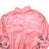 DOUBLE DUTY Womens Pink Printed Long Sleeve Button Neck Top XL Relaxed Fit