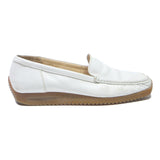 BALLY Womens White Leather Loafers Shoes UK 5 Comfortable Classic Style
