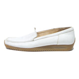 BALLY Womens White Leather Loafers Shoes UK 5 Comfortable Classic Style