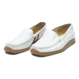 BALLY Womens White Leather Loafers Shoes UK 5 Comfortable Classic Style