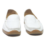 BALLY Womens White Leather Loafers Shoes UK 5 Comfortable Classic Style