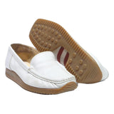 BALLY Womens White Leather Loafers Shoes UK 5 Comfortable Classic Style