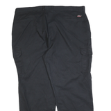 DICKIES Mens Cotton Blend Black Regular Straight Trousers W44 L32 Workwear Cargo