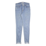 LEVI'S 721 Womens Jeans Blue Slim Skinny Denim Medium W29 L29 Frayed Hem