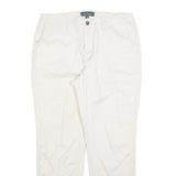 LAUREN RALPH LAUREN Womens Cotton Blend White Regular Straight Trousers W34 L30