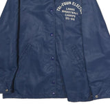 BONAVITT Womens Navy Blue Button Closure Jacket Polyester M Plain Casual Sports