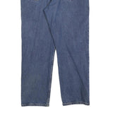 WRANGLER Mens Blue Regular Straight Denim Medium W38 L32 Zip Cotton Blend Jeans