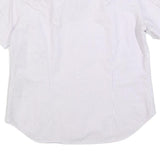 RALPH LAUREN SPORT Womens White & Grey Striped Shirt L Cotton Summer Casual