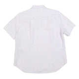 RALPH LAUREN SPORT Womens White & Grey Striped Shirt L Cotton Summer Casual