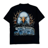 Rock Eagle Single Stitch T-Shirt - Large Black Cotton