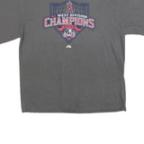 MLB Mens Grey AL West Division Champions Graphic T-Shirt XL Short Sleeve Crew