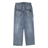 SPLASH Womens Regular Fit Blue Denim Jeans W32 L32 Cotton Blend Zip