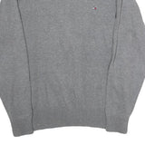 TOMMY HILFIGER Mens Grey Plain Cotton Crew Neck Basic Knit Jumper M Classic