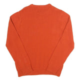 CHAPS Mens Orange Plain Cotton Jumper Crew Neck Regular Fit M Casual Knitwear
