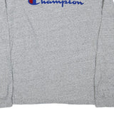 CHAMPION Mens Grey Long Sleeve Crew Neck T-Shirt 2XL Cotton Blend Casual