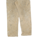 CARHARTT Mens Cotton Blend Beige Relaxed Straight Trousers W31 L32 Workwear