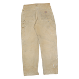 CARHARTT Mens Cotton Blend Beige Relaxed Straight Trousers W31 L32 Workwear