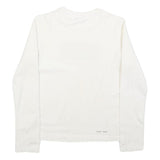 LEVI'S Girls White Blue Logo T-Shirt L Long Sleeve Crew Neck Casual Cotton