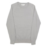 REISS Mens Grey Wool Blend Plain Crew Neck Basic Knit Jumper M Casual Comfort