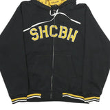 SELECTICAS Mens Black Zip Up Hoodie M SHCBW Logo Cotton Blend Casual Sweatshirt