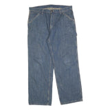 DICKIES Mens Relaxed Blue Denim Jeans W38 L32 Workwear Cotton Blend Zip Closure