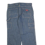 DICKIES Mens Relaxed Blue Denim Jeans W38 L32 Workwear Cotton Blend Zip Closure