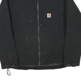 CARHARTT Mens Black Work Jacket L Polyester Blend Zip Plain Durable Outdoor