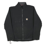 CARHARTT Mens Black Work Jacket L Polyester Blend Zip Plain Durable Outdoor