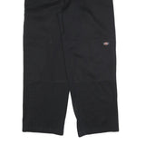 DICKIES Mens Black Cotton Blend Relaxed Straight Trousers W36 L32 Workwear Zip