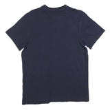 ADIDAS Mens Navy Blue & Pink Logo Graphic T-Shirt M Short Sleeve Crew Neck