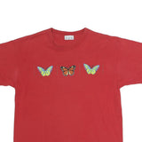 PGB Womens Red Butterfly Graphic T-Shirt XL Short Sleeve Crew Neck Casual