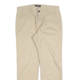 DICKIES Mens Slim Beige Cotton Blend Trousers W32 L28 Zip Closure Casual Pants