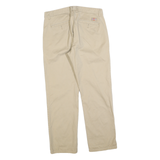 DICKIES Mens Slim Beige Cotton Blend Trousers W32 L28 Zip Closure Casual Pants