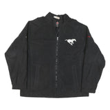 REEBOK Mens Black Running Jacket XL Polyester Blend Zip Plain Athletic