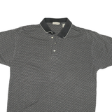 CANUON CREEK Mens Grey Polo Shirt M Cotton Blend Short Sleeve Patterned Casual