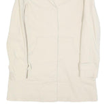 LACOSTE Womens Cream Button Cotton Blend Jacket S Plain Classic Stylish