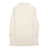 LACOSTE Womens Cream Button Cotton Blend Jacket S Plain Classic Stylish