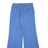 TREVIRA Mens Blue Relaxed Fit Wide-Leg Woven Wool Blend Trousers W28 L31 Formal