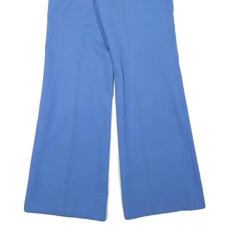 TREVIRA Mens Blue Relaxed Fit Wide-Leg Woven Wool Blend Trousers W28 L31 Formal