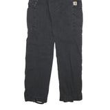 CARHARTT Mens Cotton Blend Black Regular Fit Straight Cargo Trousers W30 L36