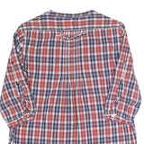 GSTAR Womens Blue & Red Checked Shirt 3/4 Sleeve Button Neck M Stylish Casual