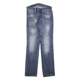 DENIM ZERO Mens Slim Blue Denim Jeans W30 L33 Button Closure Casual Wear