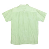 CEDARS SPORT Mens Green Silk Short Sleeve Shirt M Two Chest Pockets Lightweight