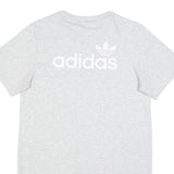 ADIDAS Womens White Cotton T-Shirt Dress Short Sleeve UK 6 Casual Logo Print